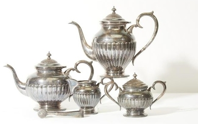 A five-piece sterling silver tea and coffee service