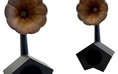 A for Ara, Contemporary, Floor Standing Speakers, Walnut, Gold Leaf, 2010s