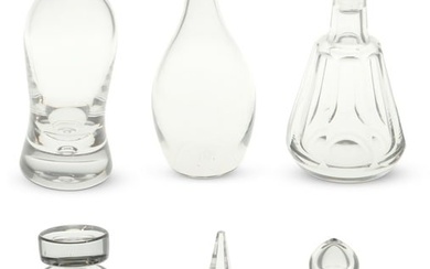 A group of Baccarat glass decanters