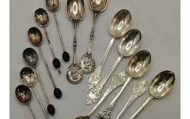 A group of assorted silver tea and coffee spoons, 20th Centu...