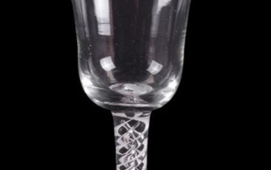 A mixed-twist wine glass