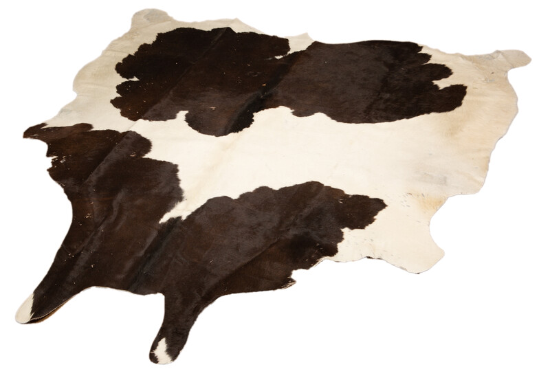 A modern black and white cow hide
