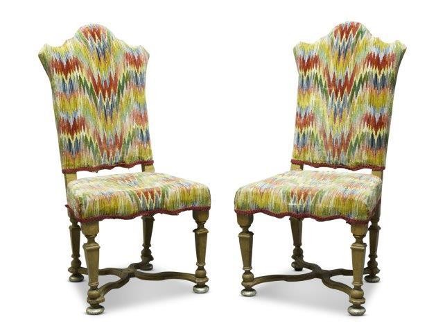 A pair of Continental side chairs, 19th...