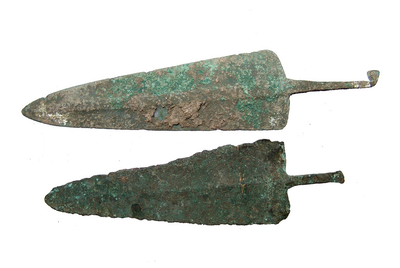 A pair of Near Eastern bronze dagger/spear blades