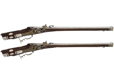 A pair of deluxe bone-inlaid wheellock rifles, Mayr, Innsbruck, circa 1680