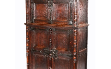 A rare 16th Century oak scribes' cabinet, Flemish Having a...