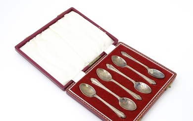 A set of six silver teaspoons with assay marks of each of th...