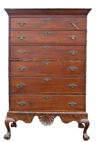 AMERICAN ANTIQUE SOUTHERN TALL CHEST ON FRAME