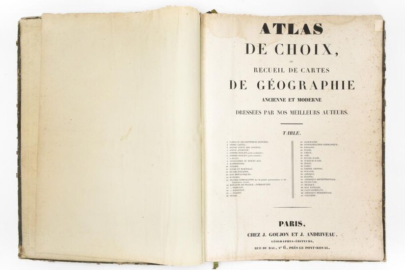 ATLAS de CHOIX ou Recueil de cartes de géographie...