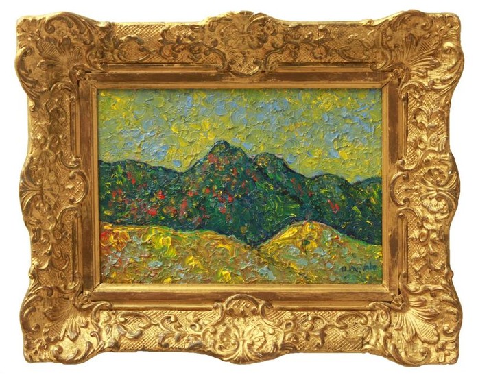 Abraham Pariente "Fauvist Landscape" Oil on Board