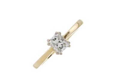 An 18ct gold diamond single-stone ring