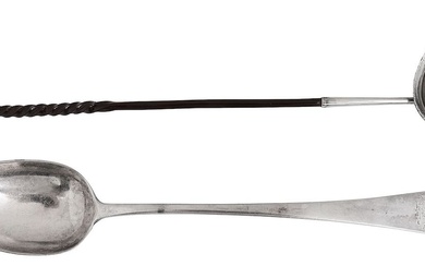 An 18th century silver punch ladle