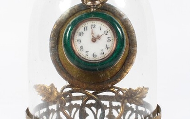 An 800 silver and enamel ladies' fob watch