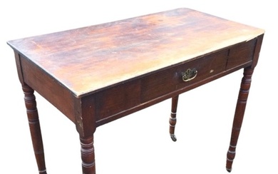 An Edwardian mahogany side table, the rectangular top above a...