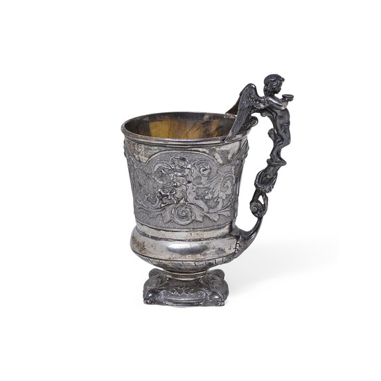 An English silver christening cup