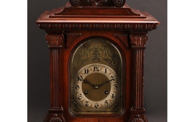 An early 20th century mahogany bracket-form mantel clock, 17...
