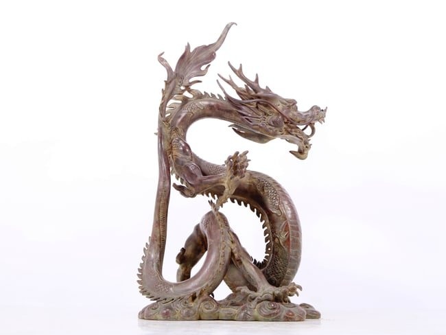 An exquisite copper dragon ornament