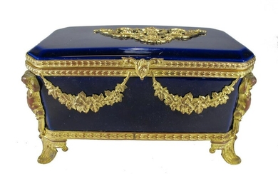 Antique French Sevres bronze & porcelain box