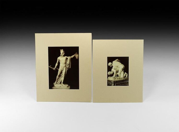 Antique Italian Albumen Photographs of Statues