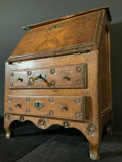 Antique Wooden Tabletop Secretary Desk Jewelry Box