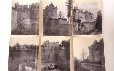 Attributed to Frederick Henry Evans, British 1853-1945- A group of eight black and white photographs of Chateau Chastellux, France, albumen prints, unframed, inscribed to verso, average sizes approximately 26cm x 21cm (8) Provenance: Property of...