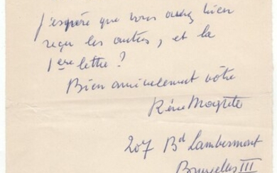 Autograph letter signed to poet Marcel Béalu