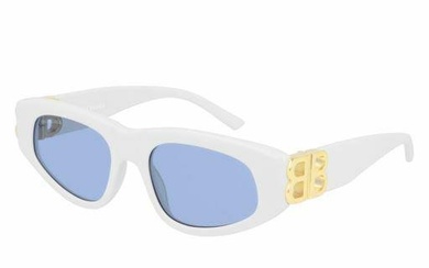 BALENCIAGA BB0095S 004 White Rectangle Women's 53 mm Sunglasses