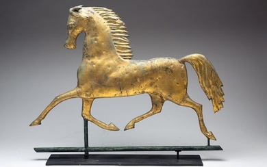 BLACKHAWK HORSE MOLDED COPPER WEATHERVANE ATTRIBUTED TO A.H. JEWELL.