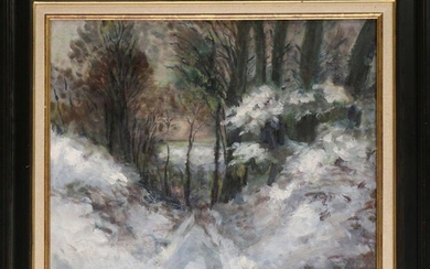 BURGER G. (Georges, 1920-1993) - HST SBG "Snowy Landscape" 50...