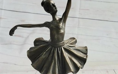 Ballerina in Motion Original Bronze Statue - 12" x 8"