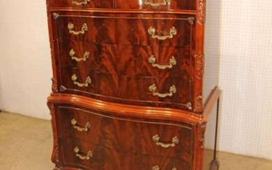 Beautiful vintage mahogany carved high chest