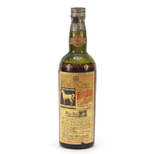 Bottle of 1937 White Horse whisky, numbered L1440097