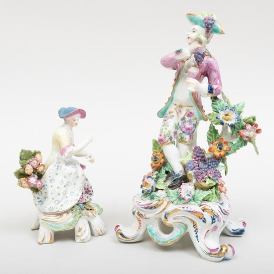 Bow Porcelain Figure Emblematic of Autumn and a Figure
