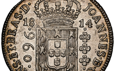 Brazil: , João Prince Regent 960 Reis 1814-B MS64 NGC,...