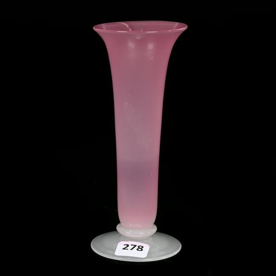 Bud Vase, Unmarked Steuben Rosaline Art Glass