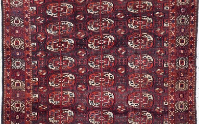 Bukhara main carpet antique, Turkmenistan, around 1900, wool on wool,...