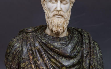 Bust of Marcus Aurelius in marble Serpentine