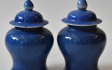 CERAMICA-Cina coppia di vasi con coperchio in...