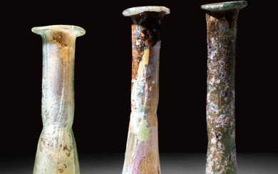 COLLECTION OF THREE ROMAN GLASS VESSELS