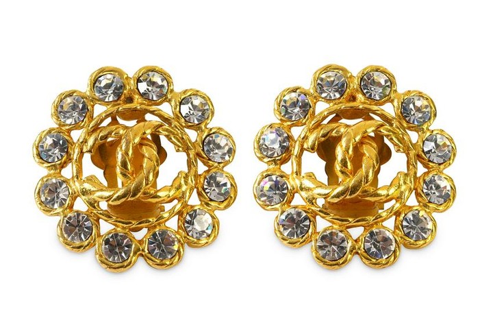 Chanel Crystal CC Earrings