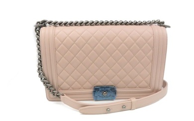 Chanel Quilted SHW CC Boy Chanel Shoulder Bag Calfskin Leather A921...