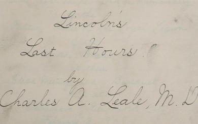 Charles A. Leale, Material Related to Lincoln