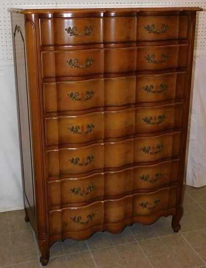 Cherry 7 Drawer French Provincial Chest By Continental
