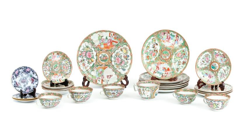 Chinese Famille Rose Dishes Cups