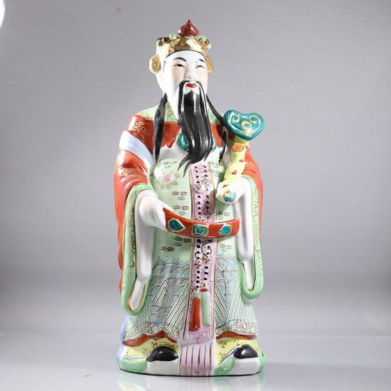 Chinese Porcelain Emporer Figure Statue
