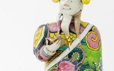 Chinese Porcelain Polychrome Figure of a Dignitary