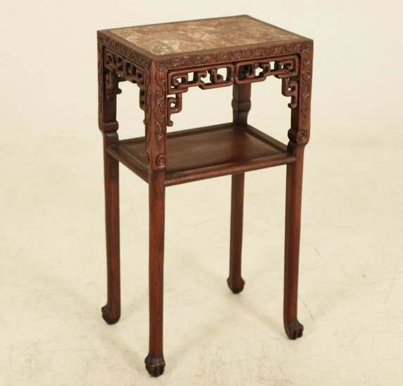Chinese carved hardwood stand