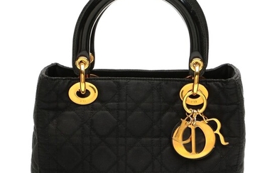 Christian Dior Lady Dior Black Nylon Cannage Two-Way Bag