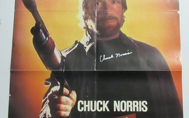 Chuck Norris Autographed Movie Poster 27x40 "Code of Silence" Movie JSA
