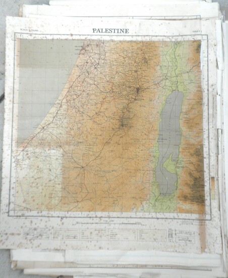 Collection of 32 Old Maps of Israel, Mandate Period up to Early 1950s